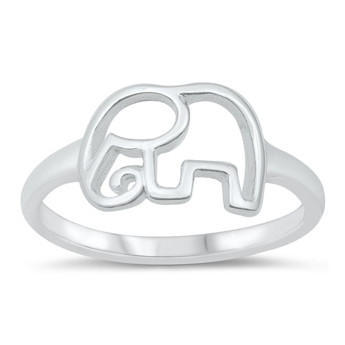 Elephant sterling silver ring